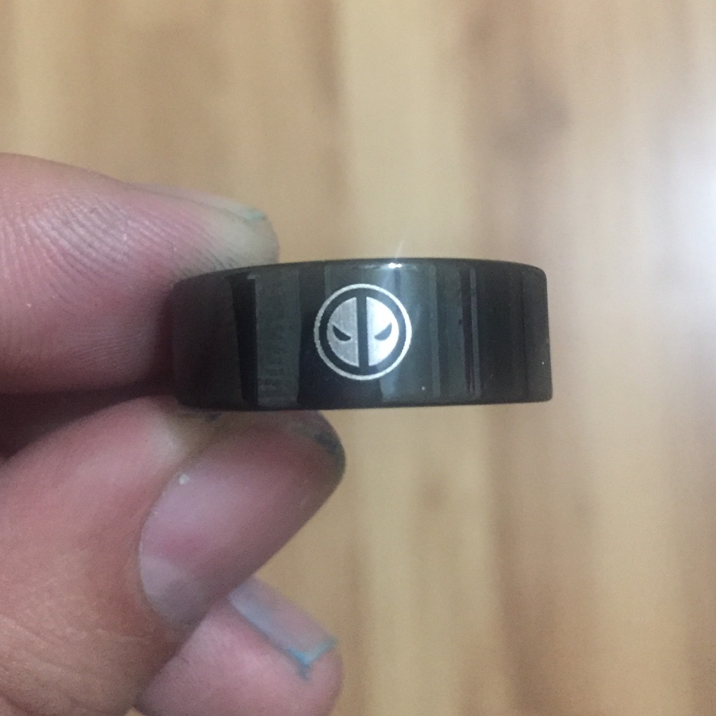 Black Titanium Deadpool Ring